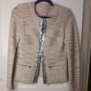 Banana Republic Merino Wool Cardigan with Seequin Trim Size Medium